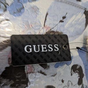 NEW - GUESS, Blue floral print, Medium satchel handbag